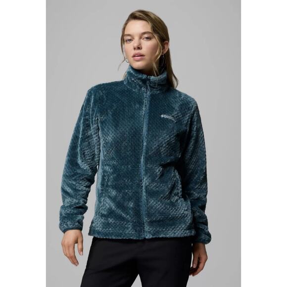 Columbia Women’s Teal Plush Fleece Full Zip Winter Jacket Size Small Cozy - Picture 1 of 4